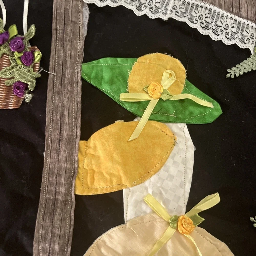 Unfinished Quilt Top Colonial Sun Bonnet Sue Rough Cottage Core Grandma Core